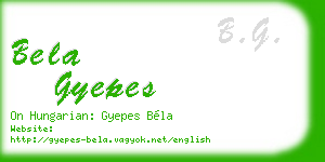 bela gyepes business card